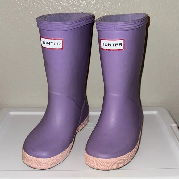 Hunter Purple and Pink Rain Boots - Picture 2 of 6